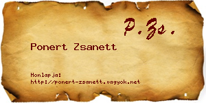 Ponert Zsanett névjegykártya